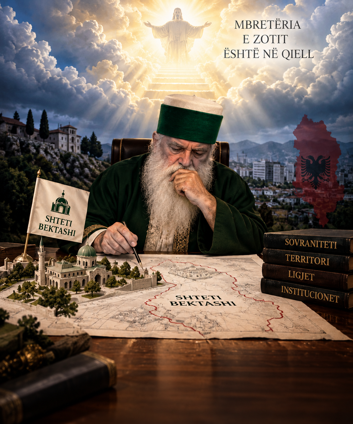 MBRETËRIA E ZOTIT ËSHTË NË QIELL.                    ATËHERË, PSE NJË SHTET NË TOKË?                                   A DUHET BESIMTARËT TË KËRKOJNË                             DORËHEQJEN E BABA MONDIT?